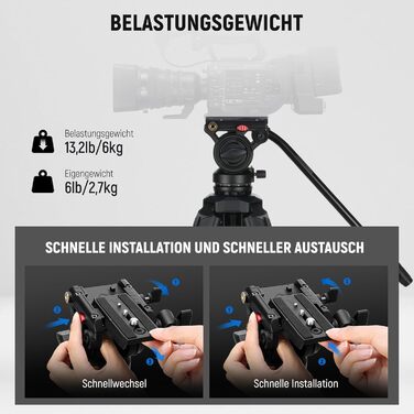 Штатив для камери Neewer з пливним упором TP73 для DSLR, Camcorder, DJI Gimbals, Manfrotto QR Plates, до 6 кг