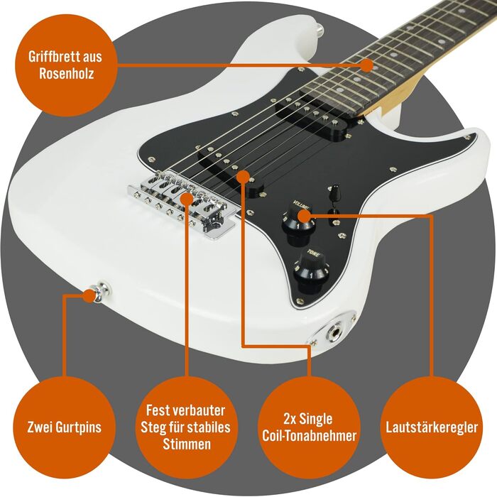 Електрогітара 3/4 розміру 3rd Avenue XF Ultimate Kit з підсилювачем 10W, тюнером, кабелем, стійкою, сумкою, ременем, запасними струнами, медіаторами та каподастром - набір для початківців