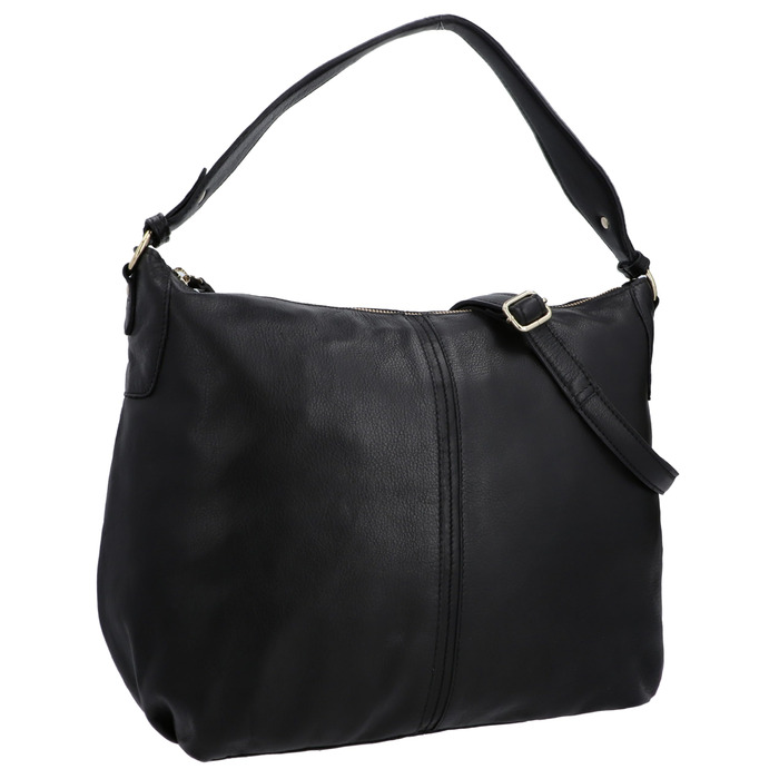 Сумка Gusti Shopper Leder Hannah - жіноча шкіряна сумка-шопер через плече, чорна