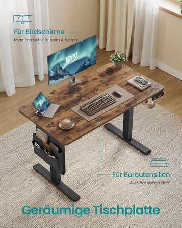 Регульований по висоті письмовий стіл SONGMICS, 100 x 60 см, вінтажний коричневий