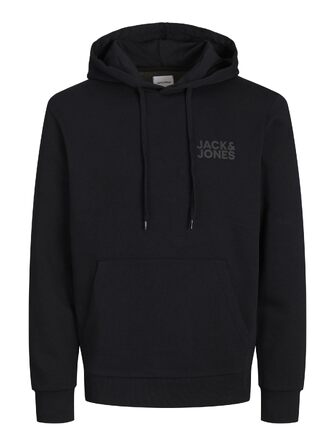 Чоловічий худі Jack & Jones Regular Fit JJEADRIAN з принтом, чорний