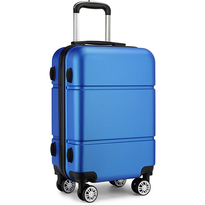 Валіза ручної поклажі KONO з колесами, жорсткий корпус, Trolley 55x38x22 см, 33 літри, ABS, блакитний