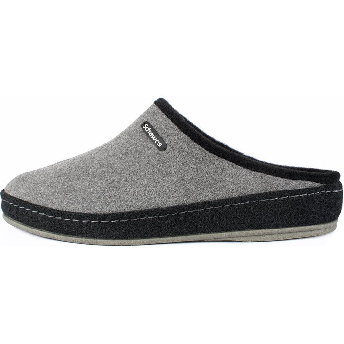 Чоловічі фетрові домашні тапочки Schawos 6030, теплі, з підкладкою з вовни, з устілкою, неслизька підошва (45 EU, Антрацит 10w)
