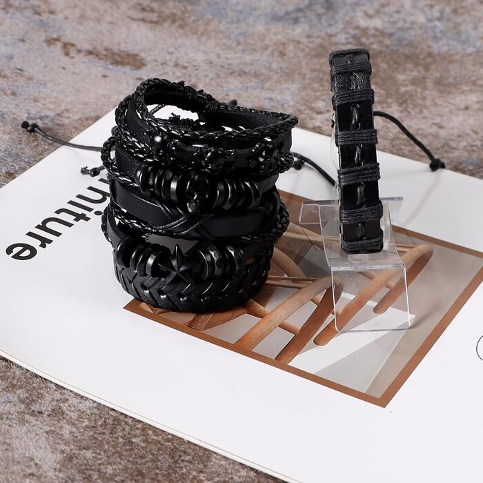 Чоловічий браслет з плетіння з екошкіри Milakoo, набір браслетів та манжет для жінок та чоловіків