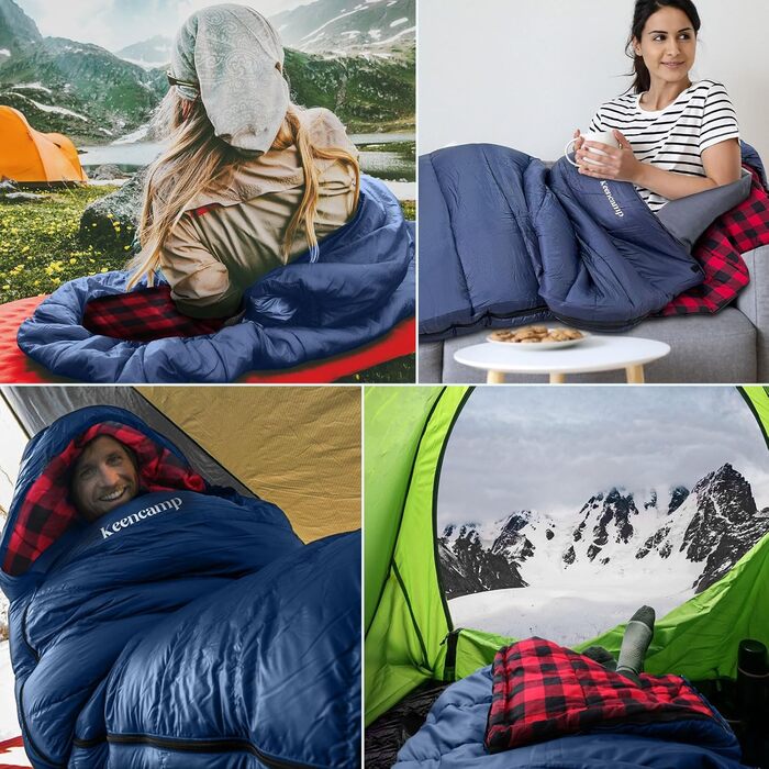 Сплячий мішок Keencamp Flanell Warmer для кемпінгу, -1°C, бавовна, XXL, 230x90 см, для дорослих