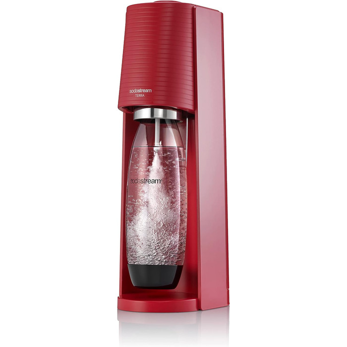SodaStream Terra: Газова машина для води | Комплект: 1 л пляшка + балон 60 л (червона)