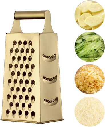 Терка кухонна YDware з нержавіючої сталі, квадратна, 23.7 см, для овочів, 1 шт. (Champagne Gold)