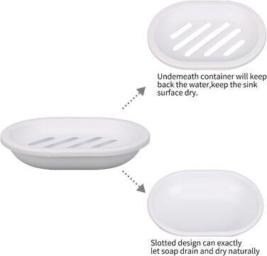 Набір мильниць Topsky (2 шт.): для ванної та кухні, легке очищення, суха мильниця