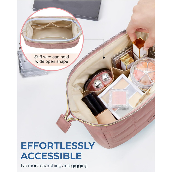 Косметичка для макіяжу BAGSMART - жіноча, для подорожей, рожевого кольору