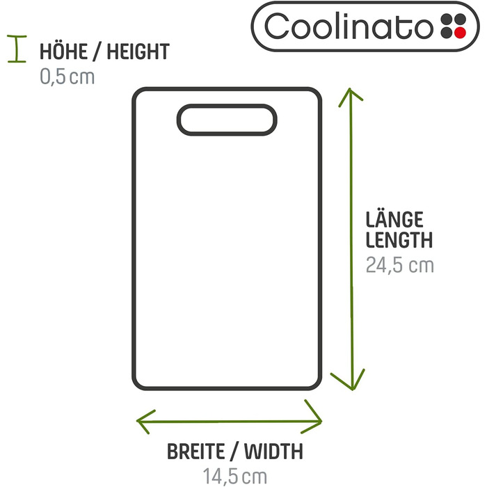 Набір кухонних дощок Coolinato з пластику сірого кольору (3 шт.) S/M/L - антибактеріальні, з жолобком для соку, неслизькі кутики та ручки. 3 розміри для гігієнічного розділення. Можна мити в посудомийній машині.