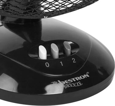 Вентилятор настільний Bestron DDF27Z Ø27 см, чорний: 2 швидкості, поворот 75°, 30 Вт