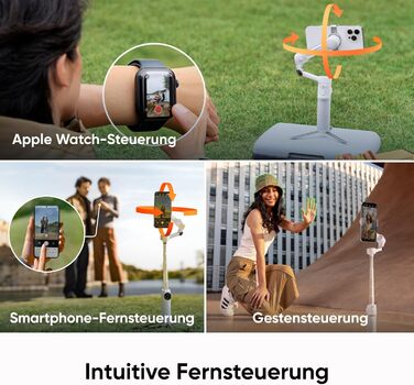 Insta360 Flow 2 сірий – стабілізатор для смартфонів, з функцією AI-трекінгу, вбудований штатив/селфі-стік, пульт дистанційного керування, для iPhone/Android, для подорожей