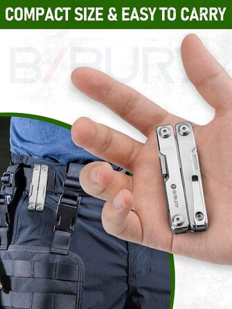 Мультитул BIBURY Mini 10-в-1: кусачки, пінцет, склобій, інструмент для кемпінгу та відпочинку на природі