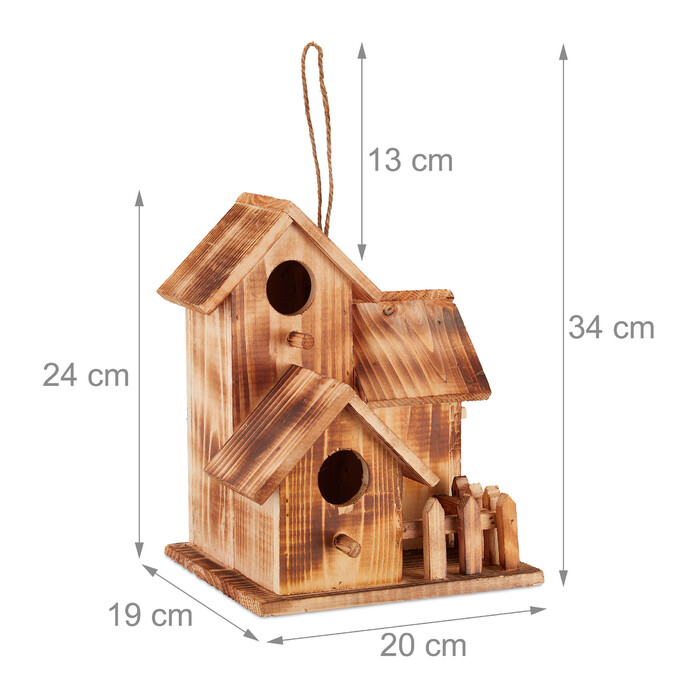 Relaxdays Birdhouse with 3 Houses