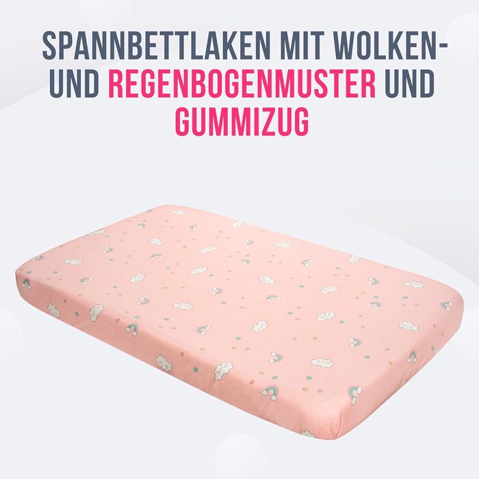 Простирадла для ліжечка Chicco Next2Me, 2 шт, 100% бавовна + водонепроникний наматрацник, Oeko-TEX, сумісні з Kinderkraft UNO, 83x50 см, GOYSILA
