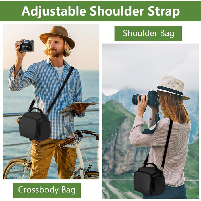 Сумка для камери Ainiv: фотосумка для DSLR/SLR камер Canon, Nikon, Sony (зелена/чорна)