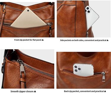 Сумка жіноча шкіряна (PU шкіра) через плече шопер Top-Griff елегантна коричнева Damen