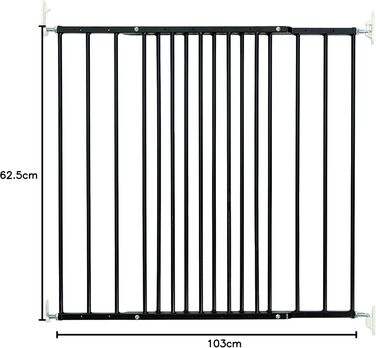BabyDan Tor для домашніх тварин та дітей, розсувне, чорне, ширина 62,5-106,8 см