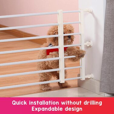 Розширюване переносне захисне ґратка для собак та дітей, сталевий каркас, чорний колір, висота 42/36 см