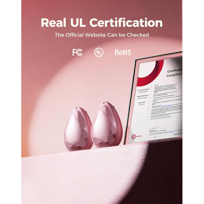 Електричні грілки для рук OCOOPA (2 шт) - стильні, рожеві, з магнітом, USB-зарядка, для Raynaud, туризму, кемпінгу