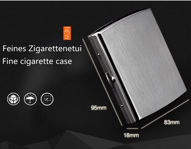 Металеве тютюнотримач для 20 сигарет з гравіюванням та дизайном для чоловіків та жінок, срібляний