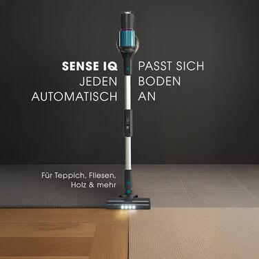 Бездротовий акумуляторний пилосос LIVINGTON Sense IQ з LED-щіткою та гнучким з'єднанням, з функцією розпізнавання бруду та 4-шаровим фільтром, тихий бездротовий пилосос без мішка