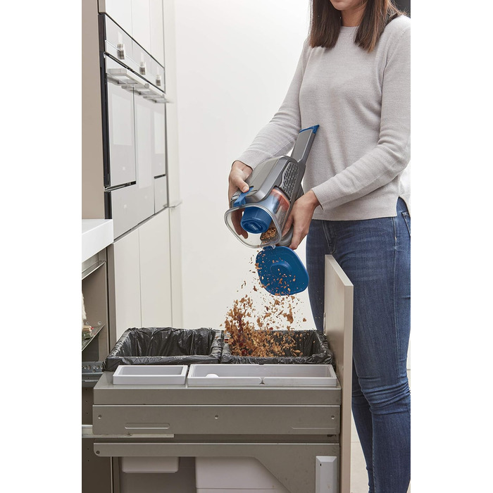 Акумуляторний пилосос ручний BLACK+DECKER BHHV315J Lithium Dustbuster 12V, 20AW, циклонна система, безмішковий, титаново-синій