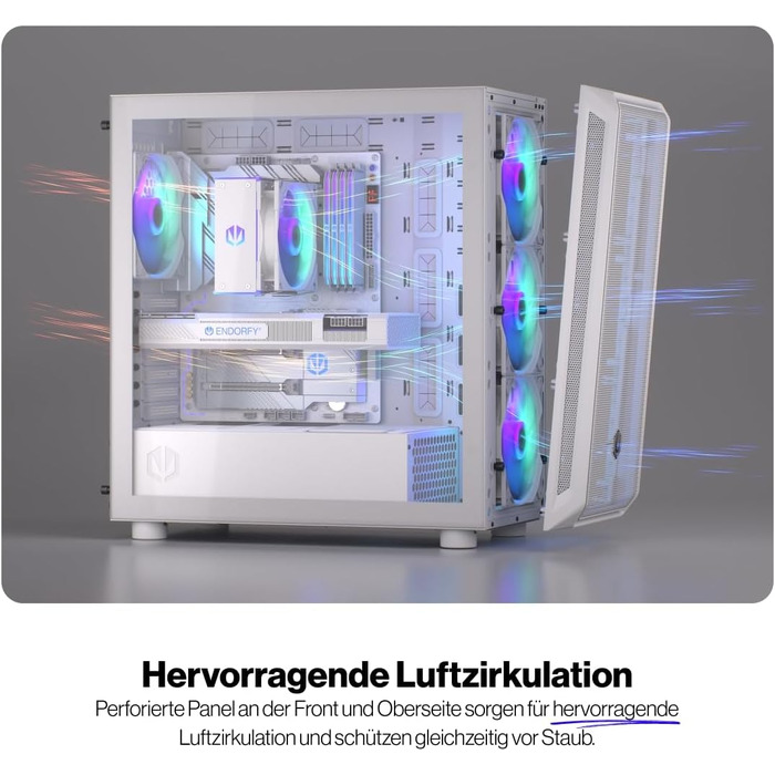 Корпус для ПК Endorfy Arx 700 White ARGB, ATX, загартоване скло, білий