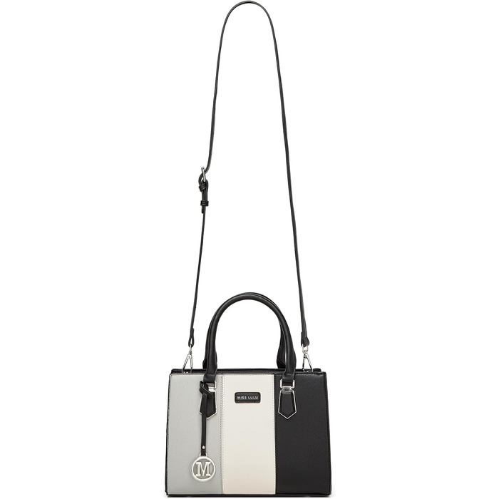 Сумка жіноча Miss Lulu середнього розміру, PU шкіра, сіра. Зі знімним ремінцем, для офісу, школи, подорожей та покупок