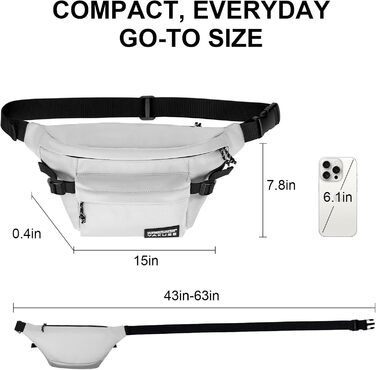 Спортивна нагрудна сумка YaKuss, велика водонепроникна нагрудна сумка через плече, регульований поясний ремінь для спорту та подорожей (Сірий)