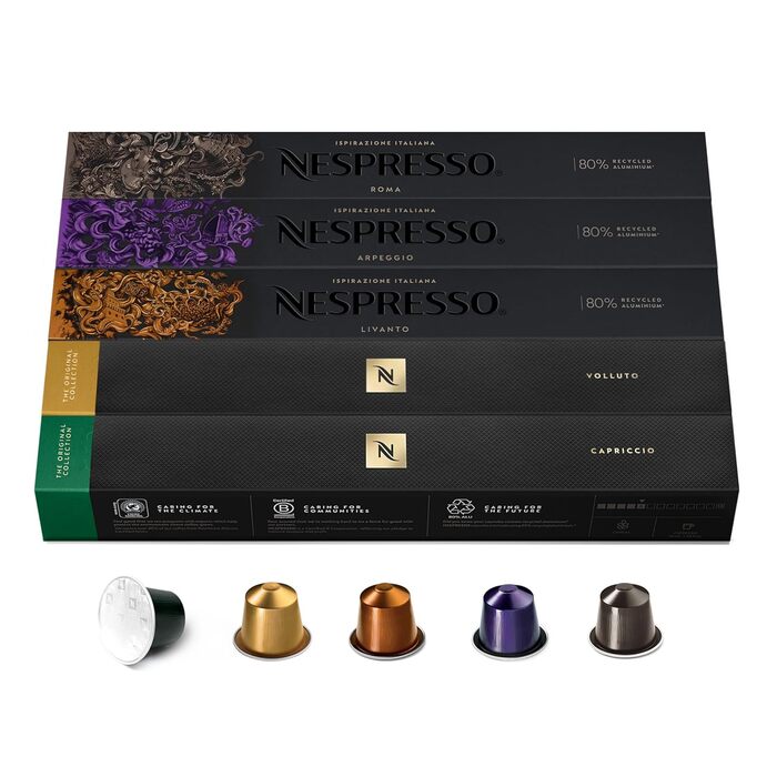 Капсули Nespresso Original: набір 50 шт. Еспресо та Рістретто, світла та темна обсмажка