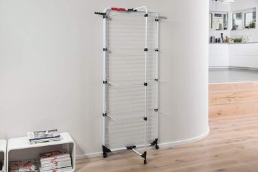 Сушарка для білизни Vileda Mixer 4, 40 м, 4 яруси, сталева, на колесах з гнучкими з'єднаннями