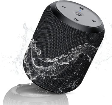 Bluetooth колонка NOTABRICK портативна, водонепроникна IPX67, бездротова 5.0, стерео бас, акумулятор 15 год, підтримка SD/TF/AUX, для дому, вулиці, пляжу, подорожей (чорна)