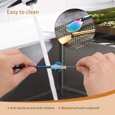 Кольорова ложка з трубочкою, акрил, 24 шт.