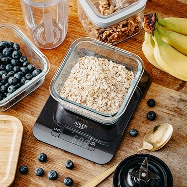 Електронні кухонні ваги з LCD-дисплеєм, високоточні, 5 кг / 1 г, на батарейках