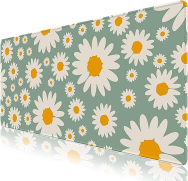 Килимок для миші та клавіатури з PU-шкіри, 90 x 40 см, XXL, вологостійкий, зелений (Ганчіркові гусенята)
