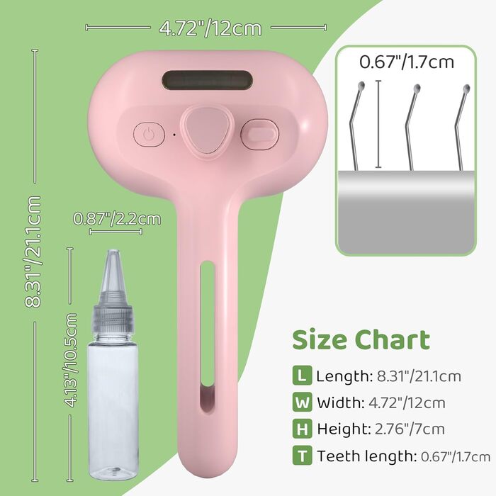 Щітка для котів з парою, щітка для собак з парою, щітка для котів та собак, щітка для котячого волосся, гребінець для котів з довгим волоссям, щітка для тварин, білий (рожевий)