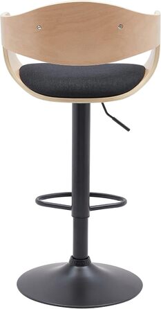 Kingston Adjustable Bar Stool with Premium Upholstery - Durable Metal Frame (150kg Capacity) - Black Fabric