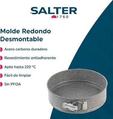 Форма для випічки SALTER, 24 см, роз'ємна, з антипригарним покриттям, для тортів та кішів