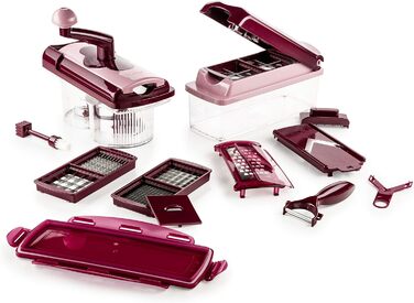 Genius Nicer Dicer Fusion Smart Julienne Slicer - Mint Green | 16-Piece Vegetable Chopper & Spiralizer