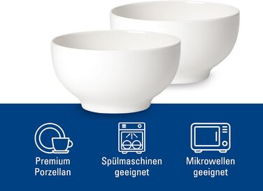 Набір кавових чашок Villeroy & Boch For Me 2 шт. 290 мл білий, порцеляна, для кави та чаю, можна мити в посудомийній машині та використовувати в мікрохвильовці