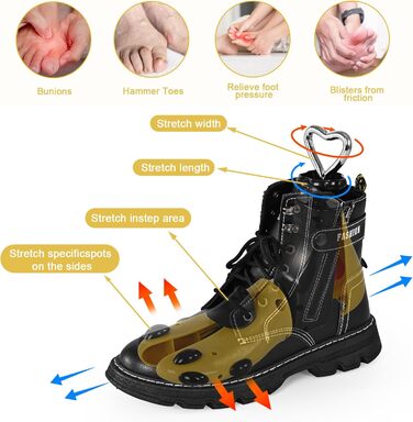 JJDPARTS Shoe Stretchers for Women, Men, Boot Stretchers for Women, Adjustable, Unisex, Wide Feet, Red (Yellow (1 Pack of 38-44))