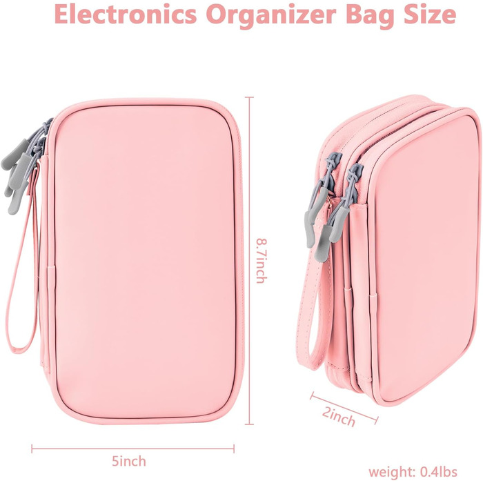 Органайзер для подорожей DDgro, водонепроникна сумка для аксесуарів, чорний, розмір L (рожевий, розмір M)
