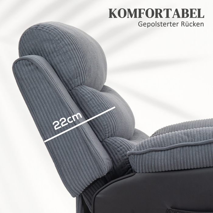 HOMCOM Power Lift TV Chair with Lifting Assistance, Electric Recliner with Lie-Flat Function, Pocket Spring, TV Chair with Footrest, Side Pocket and Remote Control, Dark Grey | Aosom