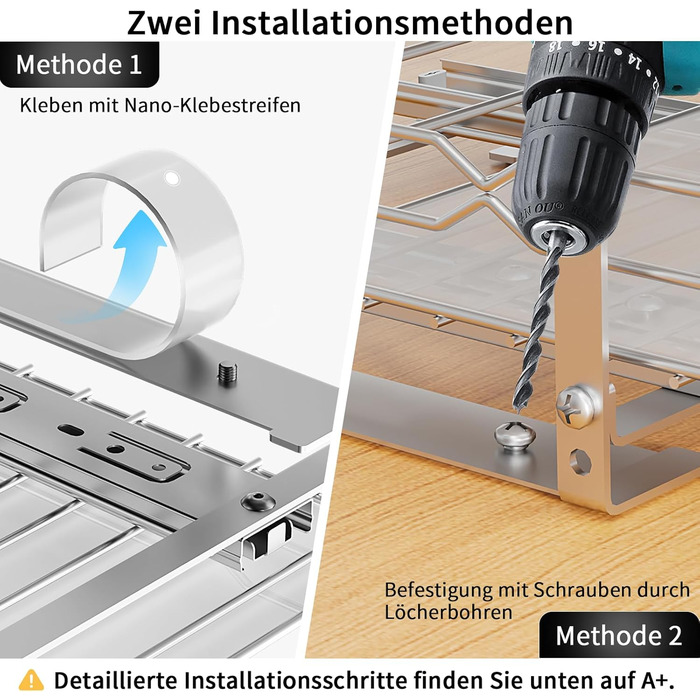 Висувна полиця для спецій з нержавіючої сталі, органайзер для спецій, 2 яруси, регульована висота, кухонний органайзер, система полиць для спецій для кухонної шафи, стояча полиця для спецій для внутрішньої частини шафи