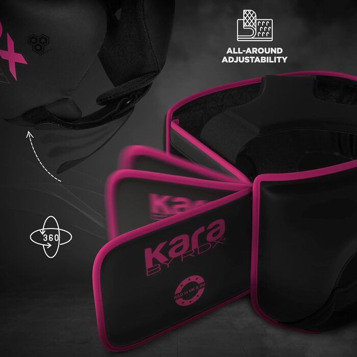 RDX Kickboxing Headgear - MMA Training, Muay Thai, Karate, Taekwondo Headguard - Maya Hide Leather - Pink, XL