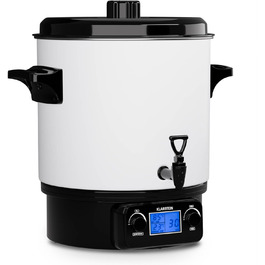 Klarstein Biggie Small - Canning Machine, Canning Pot, Preserving Pot, Mulled Wine Maker, electric, 16L capacity, 2000 watts, adjustable temperature, timer up to 120 minutes, (White, 27 Liter (digital))