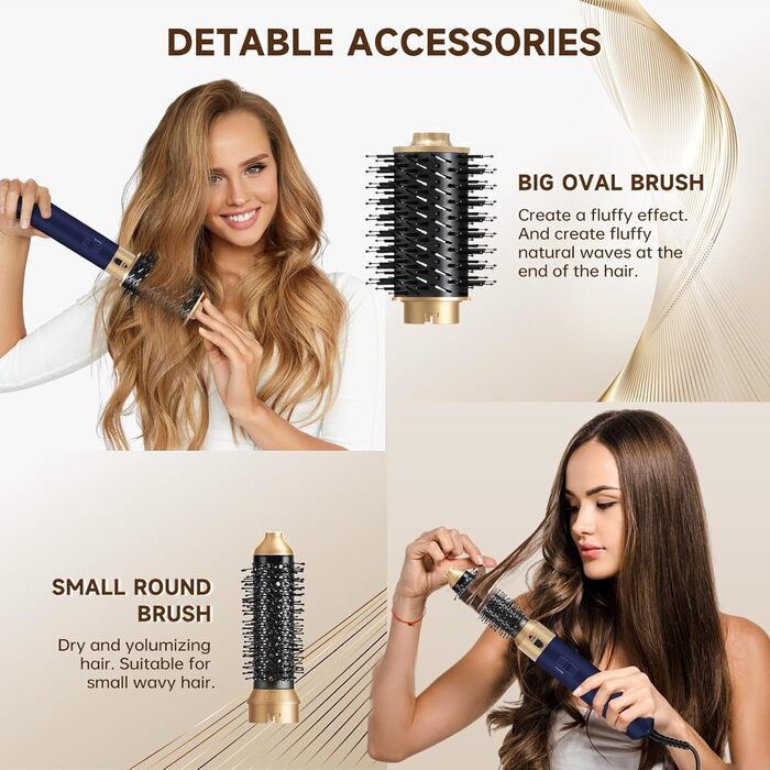 Фен-щітка 6 в 1 для волосся: стайлер, плойка, об'єм, локони