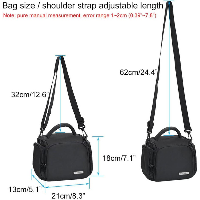 Сумка для камери Baigio: фотосумка для DSLR/SLR камер, об'єктивів та аксесуарів (чорна)