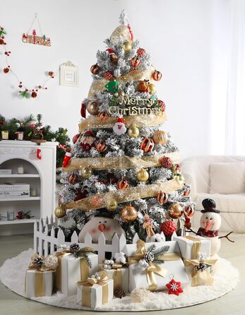 Прикраси для ялинки Shareconn 30 шт. Діаметр 6 см (60 мм), червоний та золотий колір, міцні, для ялинки та святкування